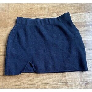 Urban Outfitter Black Knit Stretch Slit Mini Skirt Booty Goth 90s School girl XS
